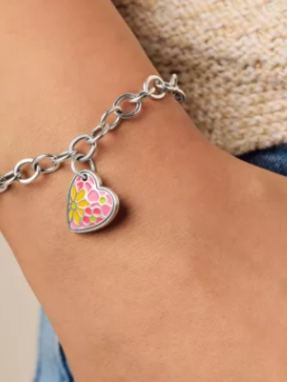 James Avery Enamel Groovy Heart Charm